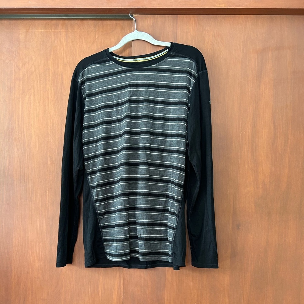 Mens Smartwool Black Striped Shirt